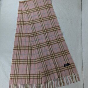 Burberry Lambswool Scarf Pink Unisex | Iconic Check Pattern | Quick Dispatch